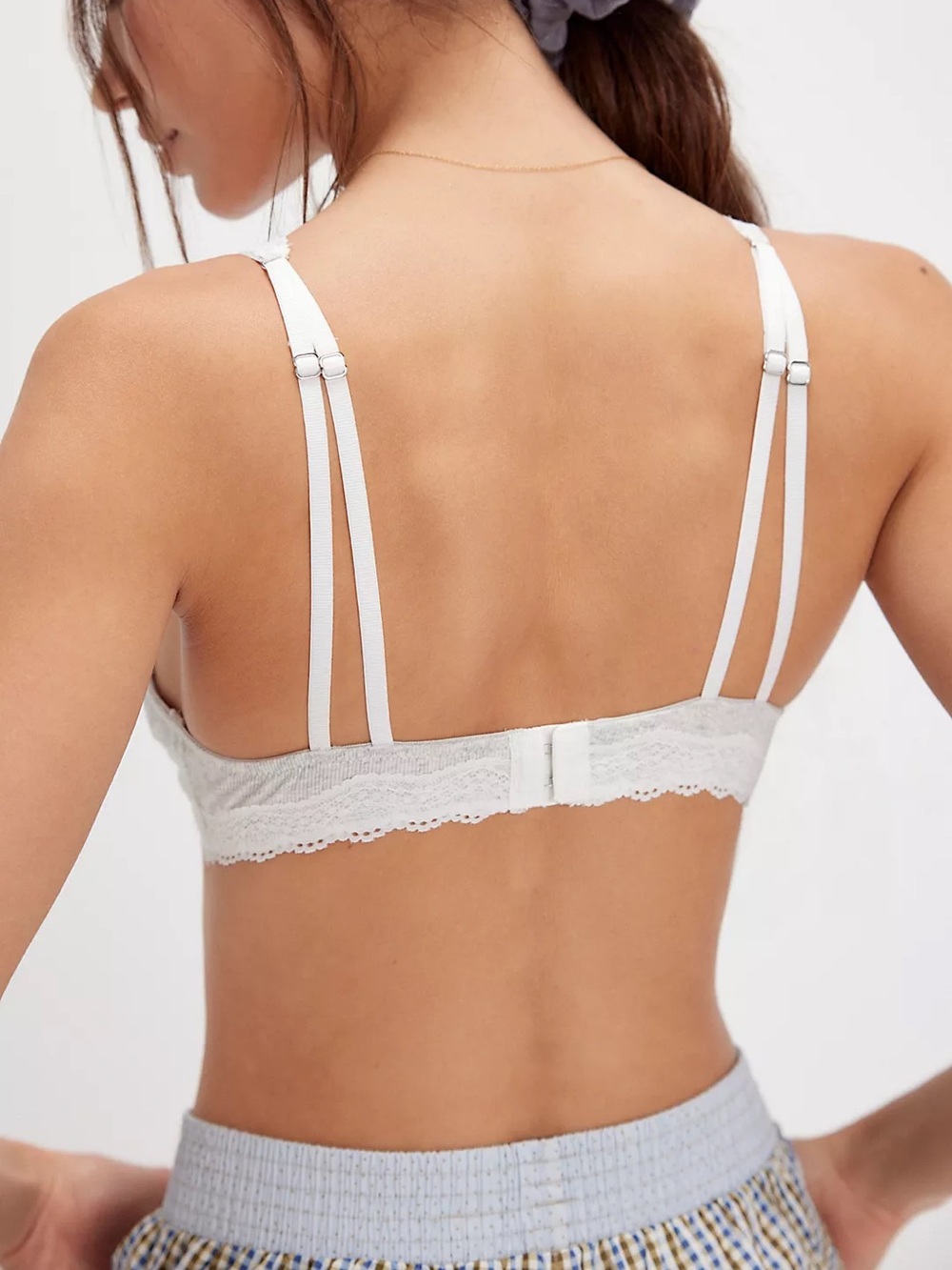 Free People Oh My Darling Plunge Bralette in Heather Grey Combo - Picture 2 of 8